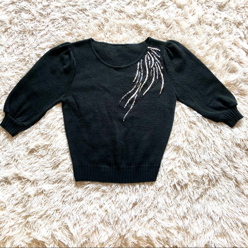 Vintage puffed shoulder sweater